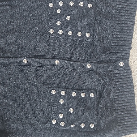 Cinq A Sept Embellished Studded Gray Cardigan Sweater Estimated M/L - Picture 3 of 12
